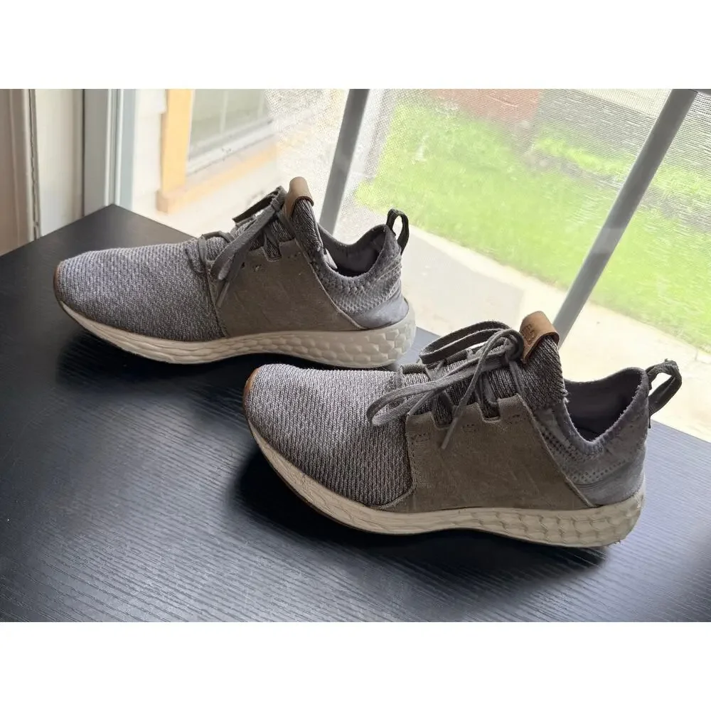 New Balance Fresh Foam Sneakers Women Size 8 Gray Knit Lace Up Running Shoes
